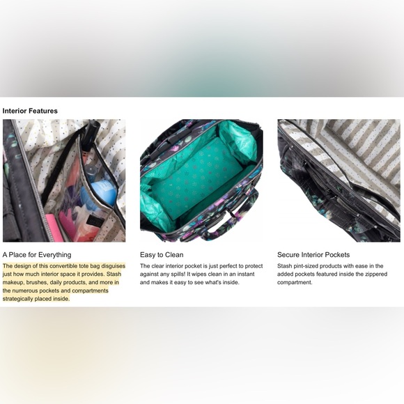 Lug Via 2 Convertible Tote. Retired collection. 
Bloom Black. NWT - Picture 5 of 11